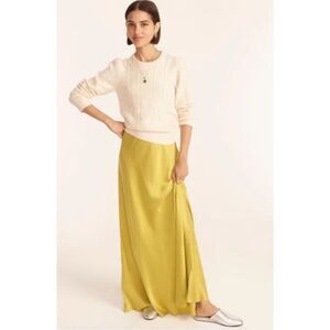 J. Crew Pointelle Cable-Knit Crewneck Sweater In Ivory/Cream Size M